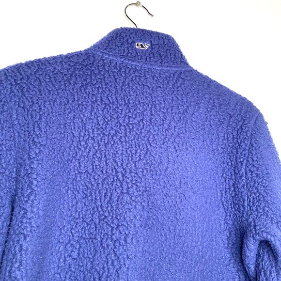 Vineyard Vines Men's 1/4 Zip Chunky Sherpa Fleece Jacket Small Blue Pullover - Picture 4 of 10